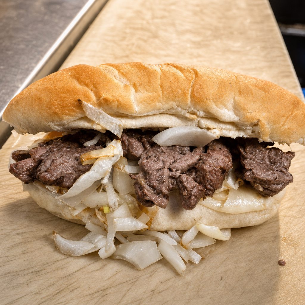Philly Cheesesteak Sandwich (Menehune).