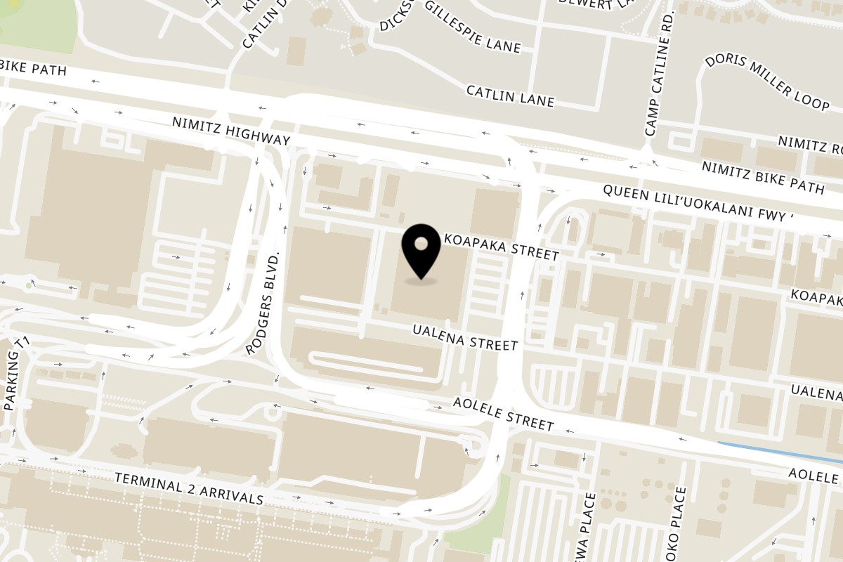 Map showing the location of Big Kahuna's Pizza on 550 Paiea St in Honolulu